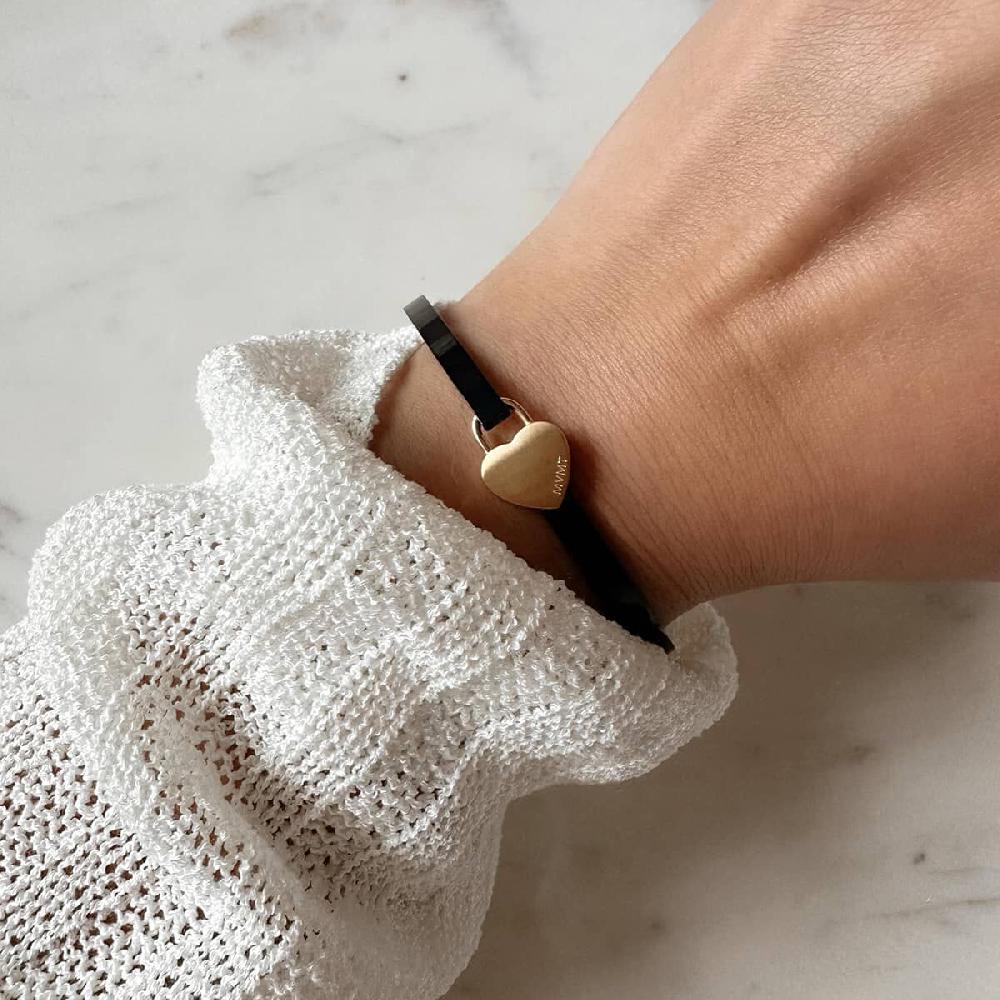 Mvmt Heartlock Bangle Black