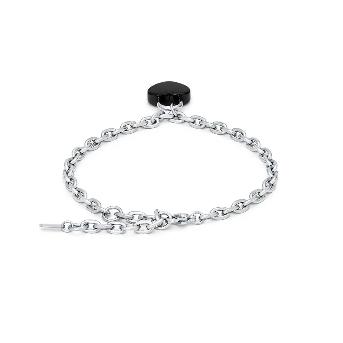 Mvmt Heartlock Bracelet Silver + Black