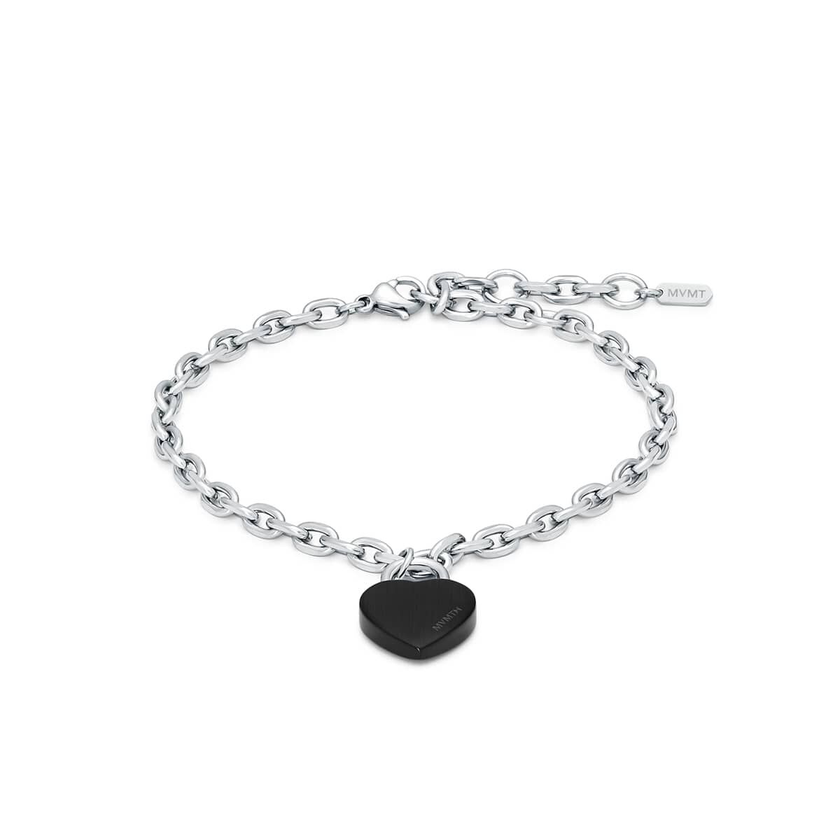 mvmt Heartlock Bracelet Silver + Black