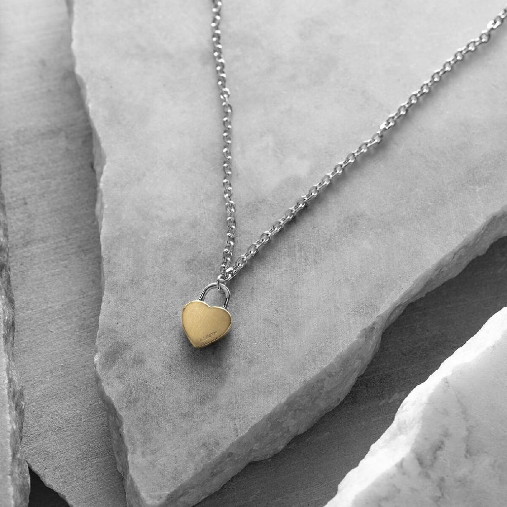 Mvmt Heartlock Necklace Silver + Gold
