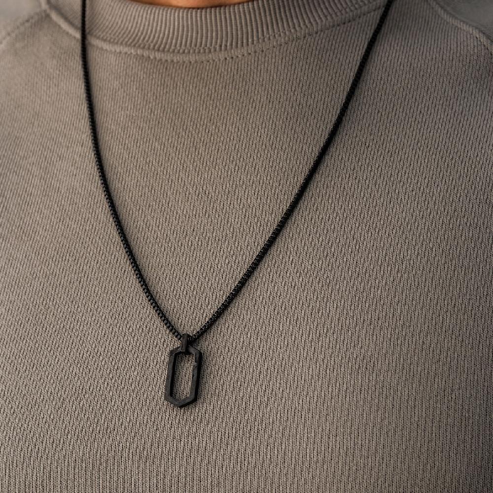 Mvmt Hex Necklace Black + Forged Carbon