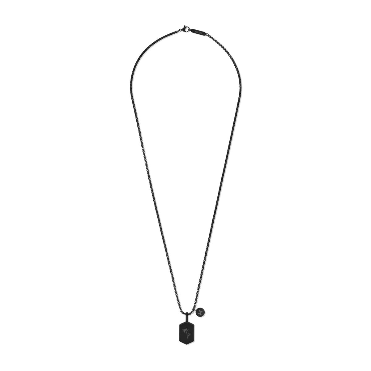 Mvmt Hex Palm Tree Pendant Necklace Black/Silver