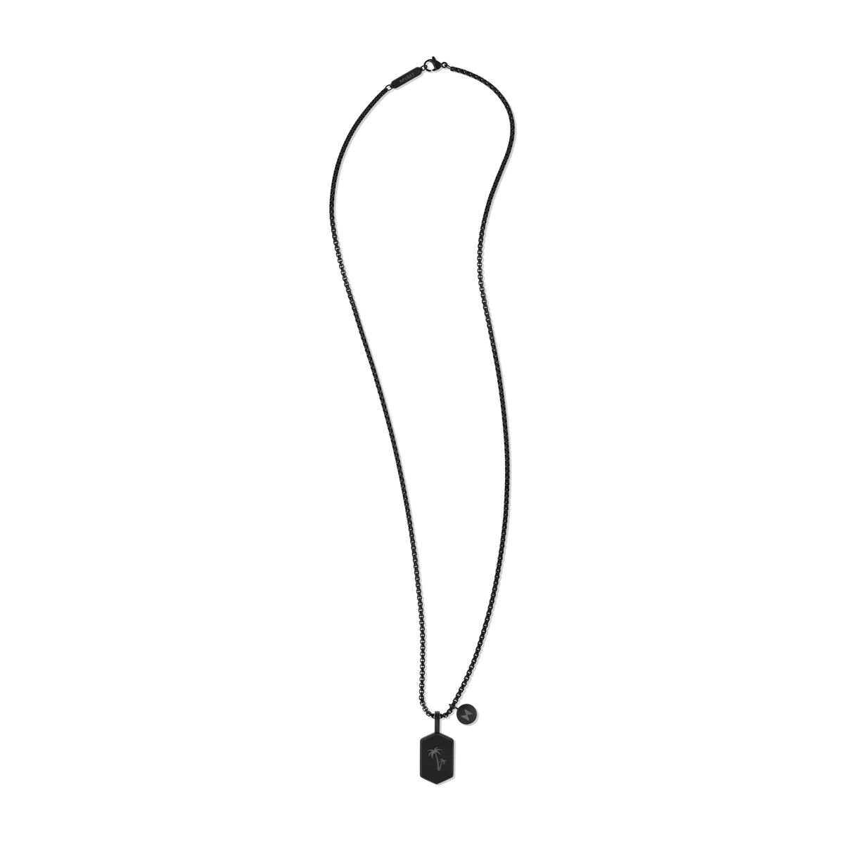 Mvmt Hex Palm Tree Pendant Necklace Black/Silver