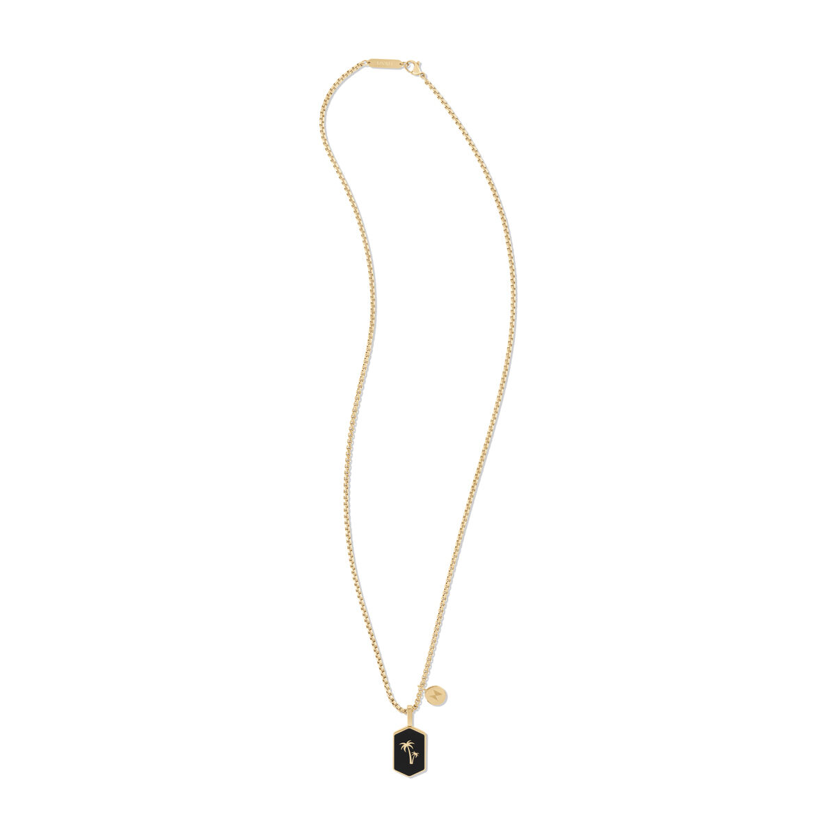 Mvmt Hex Palm Tree Pendant Necklace Gold/Black