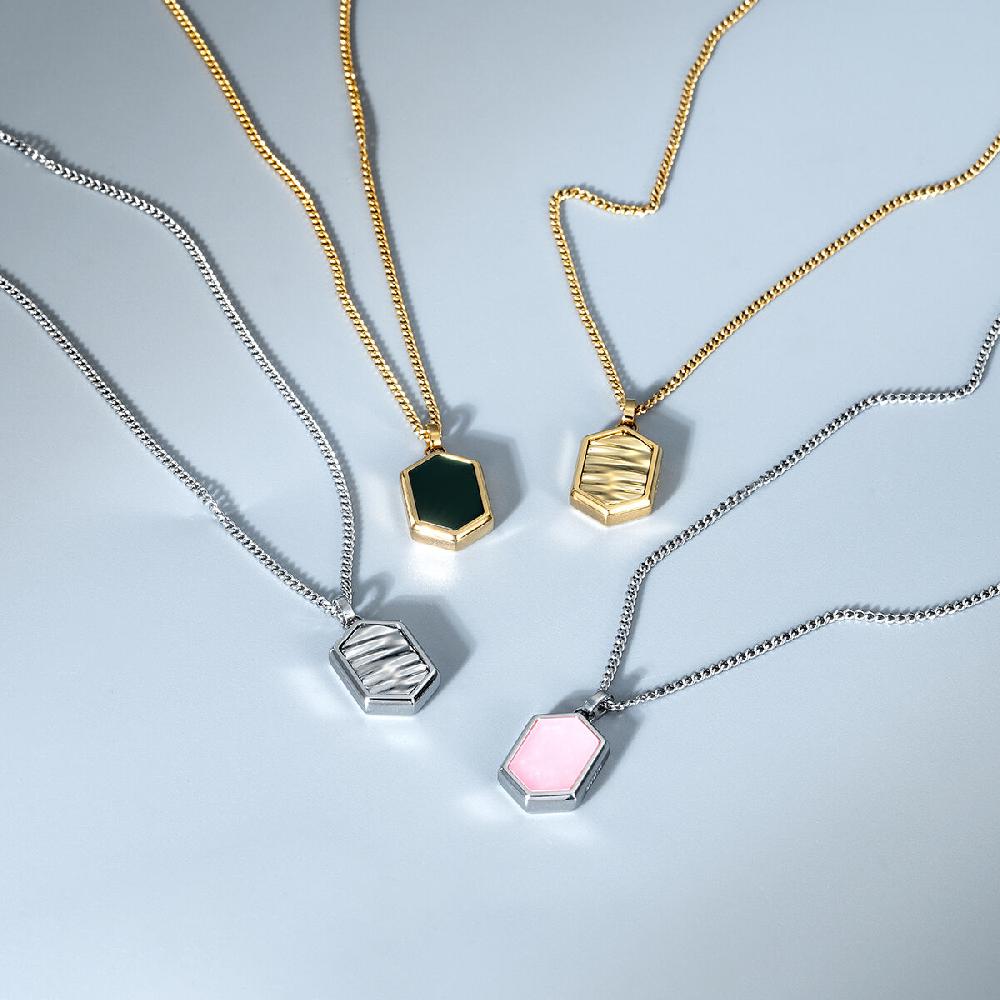 Mvmt Hex Pendant Necklace Gold