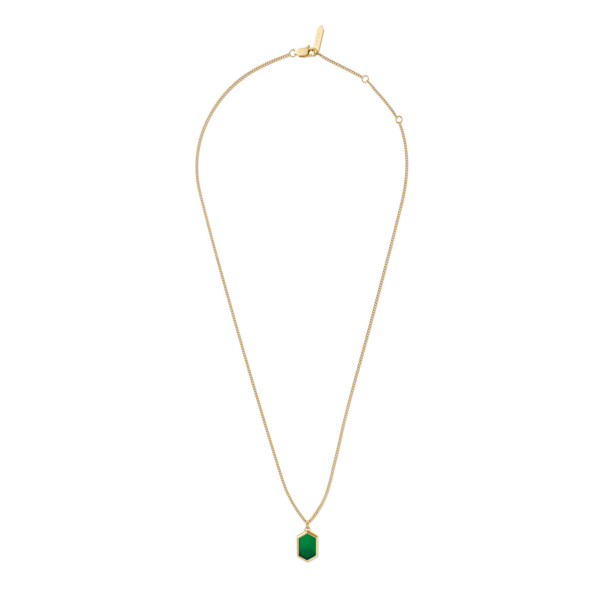 Mvmt Hex Pendant Necklace Green Malachite