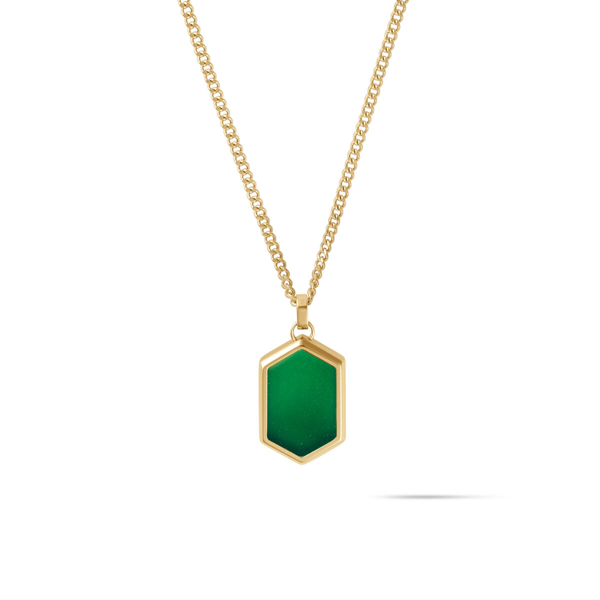 mvmt Hex Pendant Necklace Green Malachite