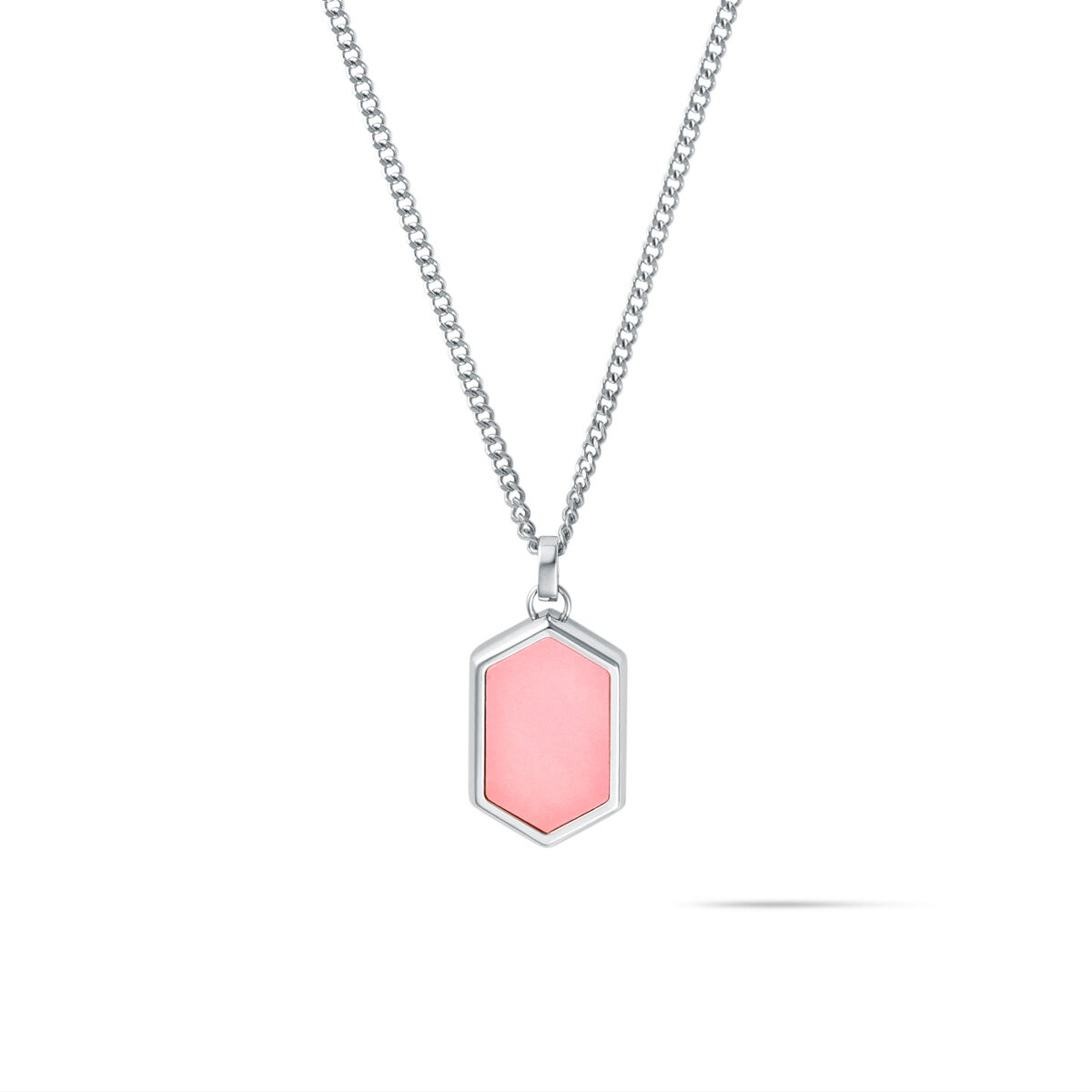 mvmt Hex Pendant Necklace Pink Quartz