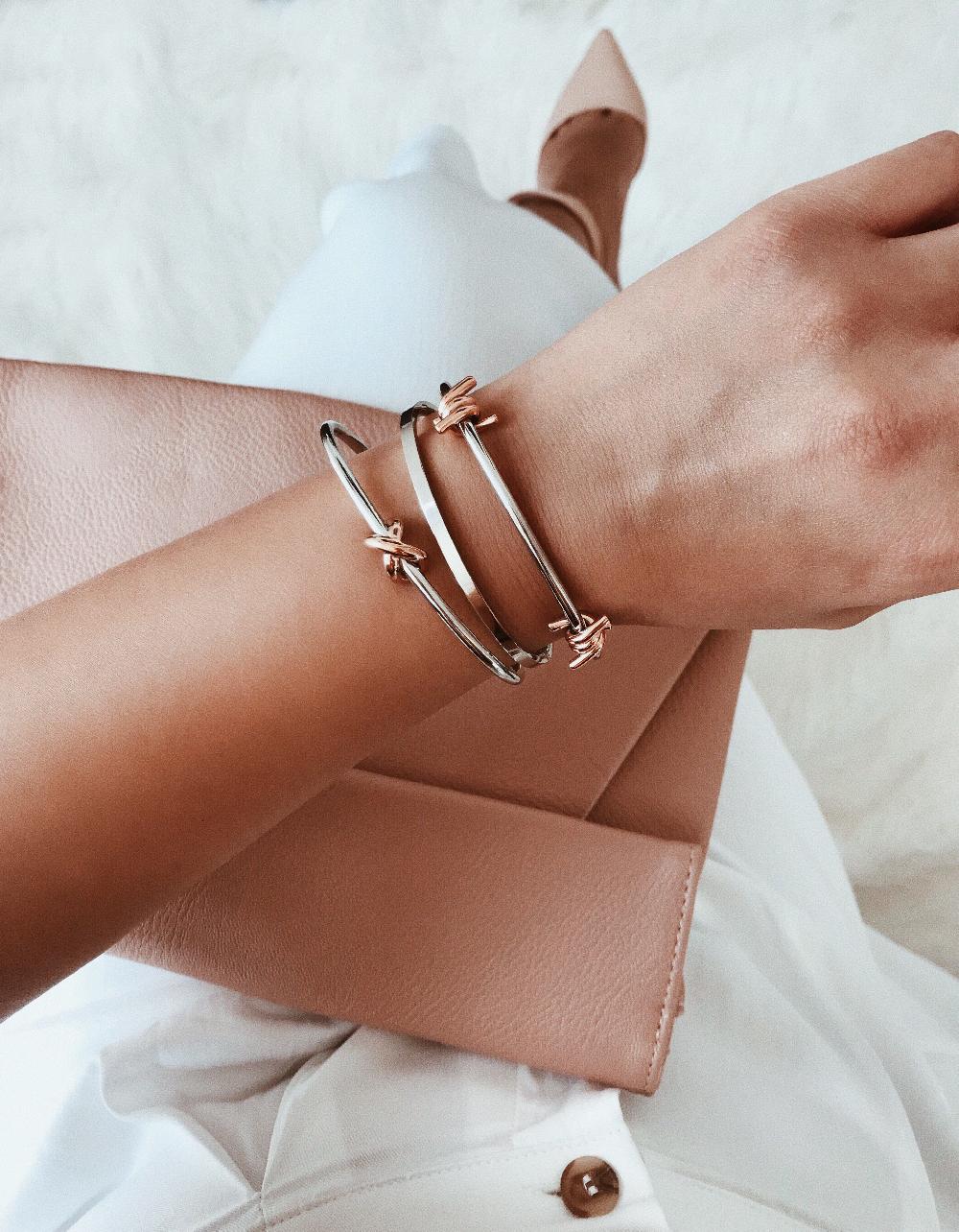 Mvmt Knot Cuff Silver + Rose Gold
