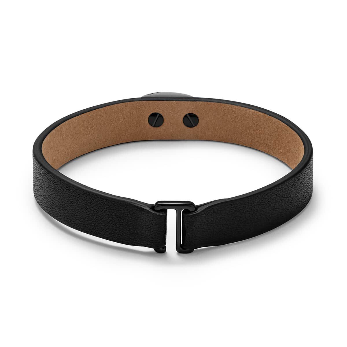 Mvmt Leather Heartlock Bracelet Black