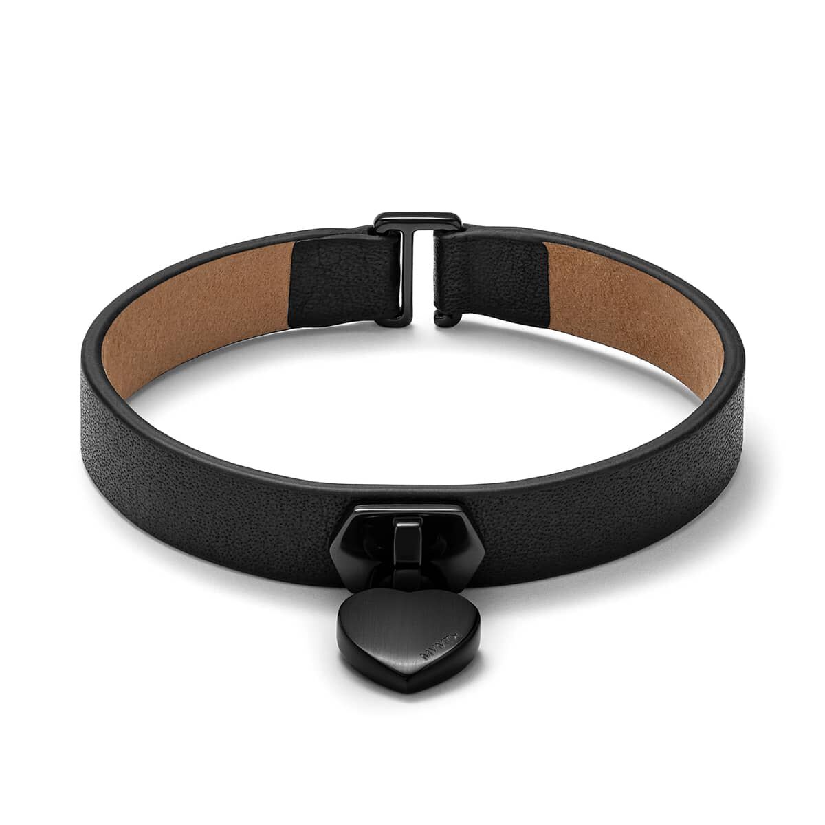 mvmt Leather Heartlock Bracelet Rose Gold