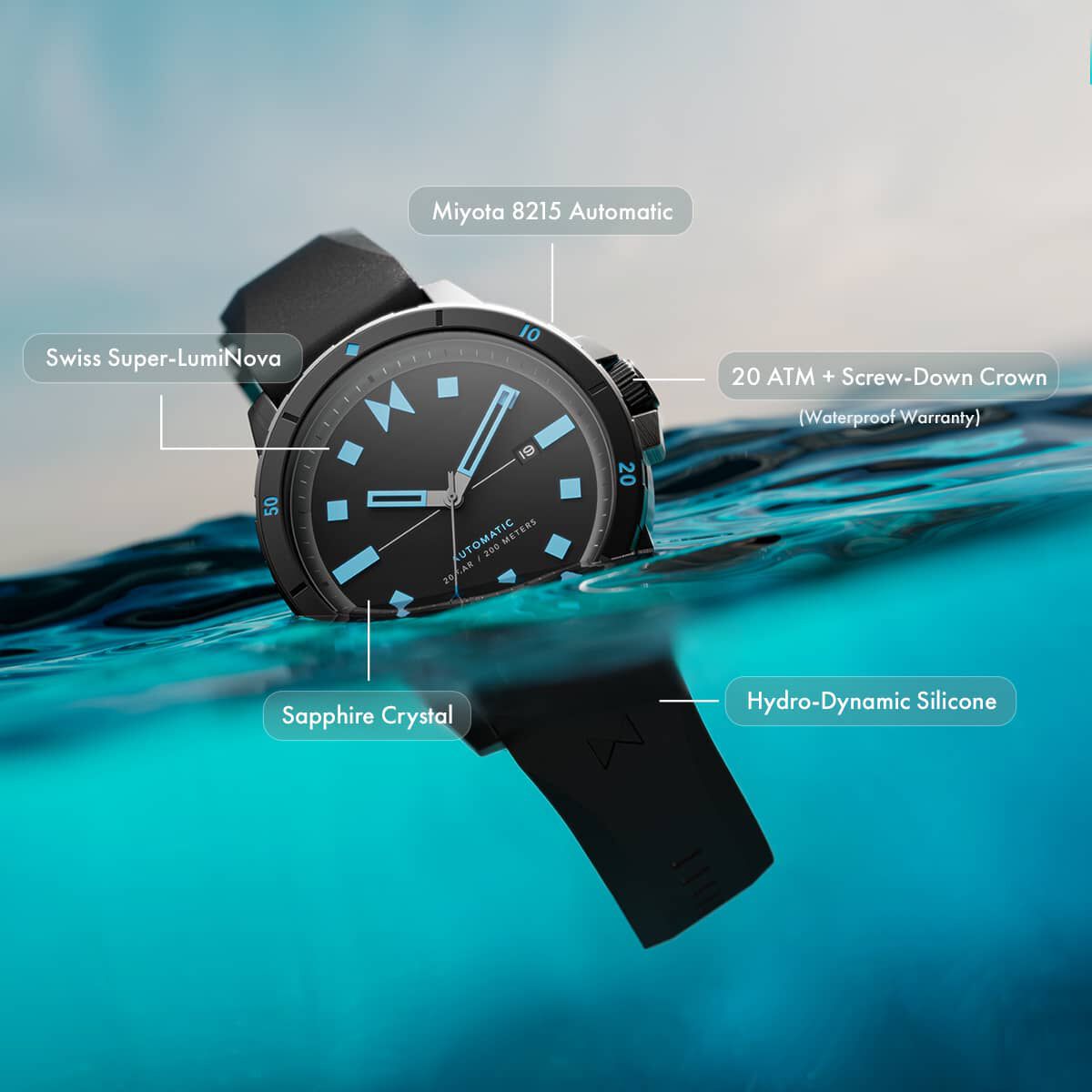 Mvmt Minimal Sport Automatic Abyss Black | 45.5MM