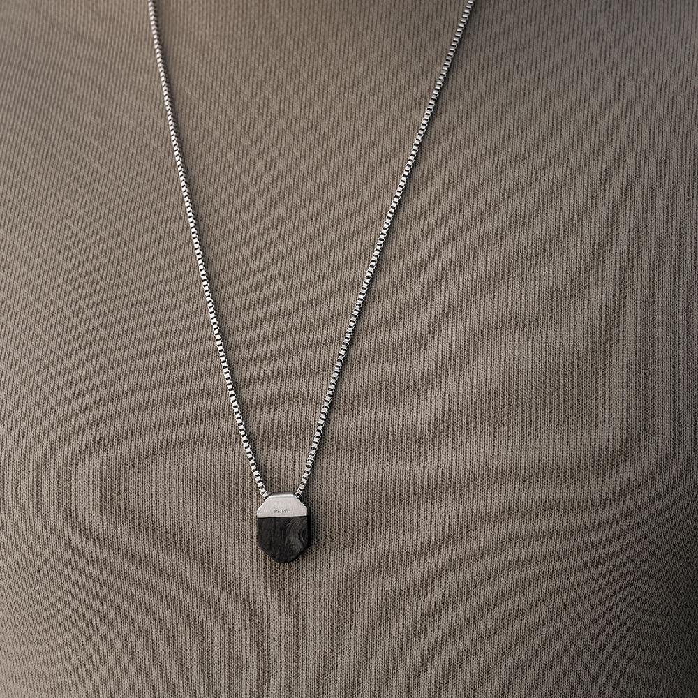 Mvmt Octo Necklace Silver + Black