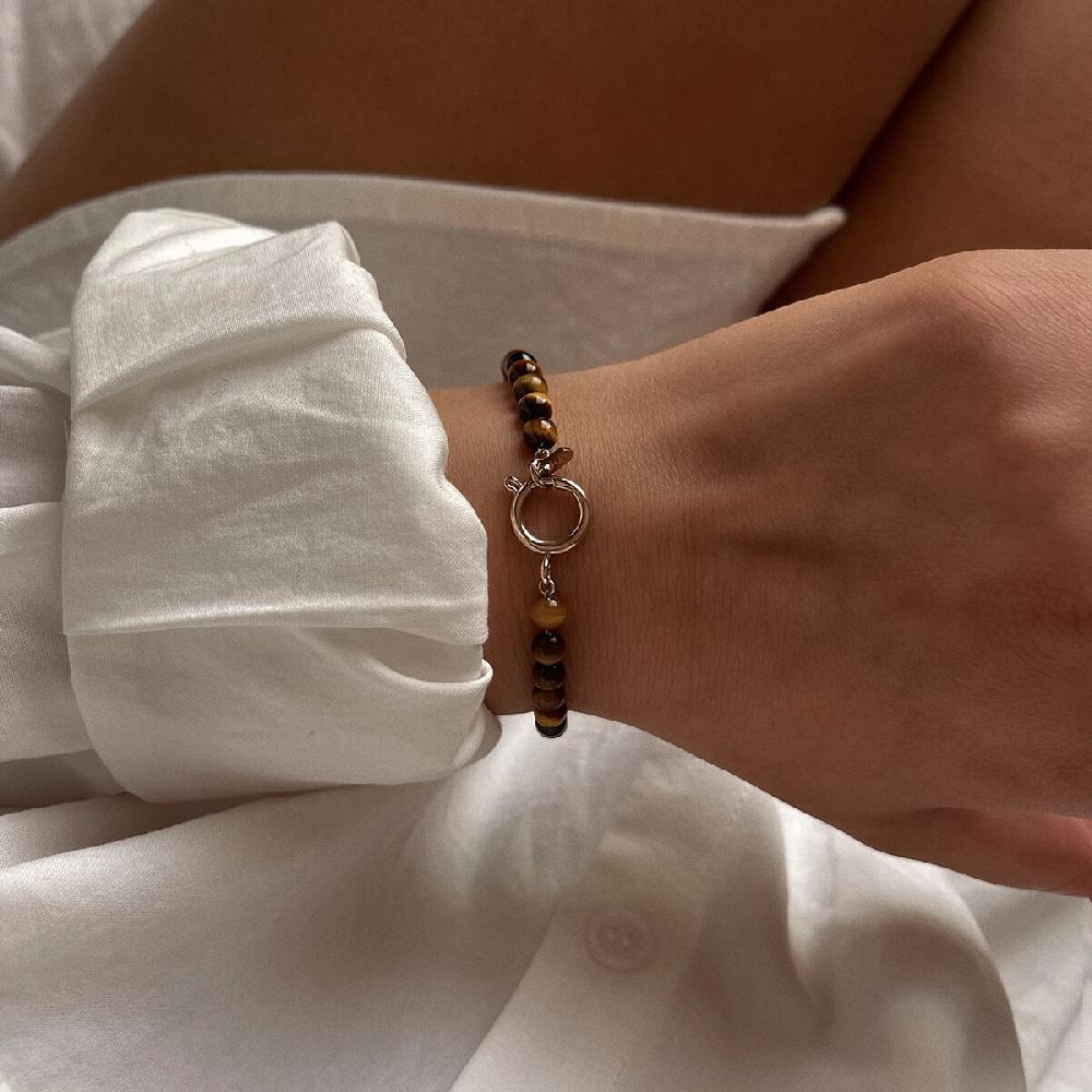 Mvmt Oval Stone Bracelet Tiger Eye