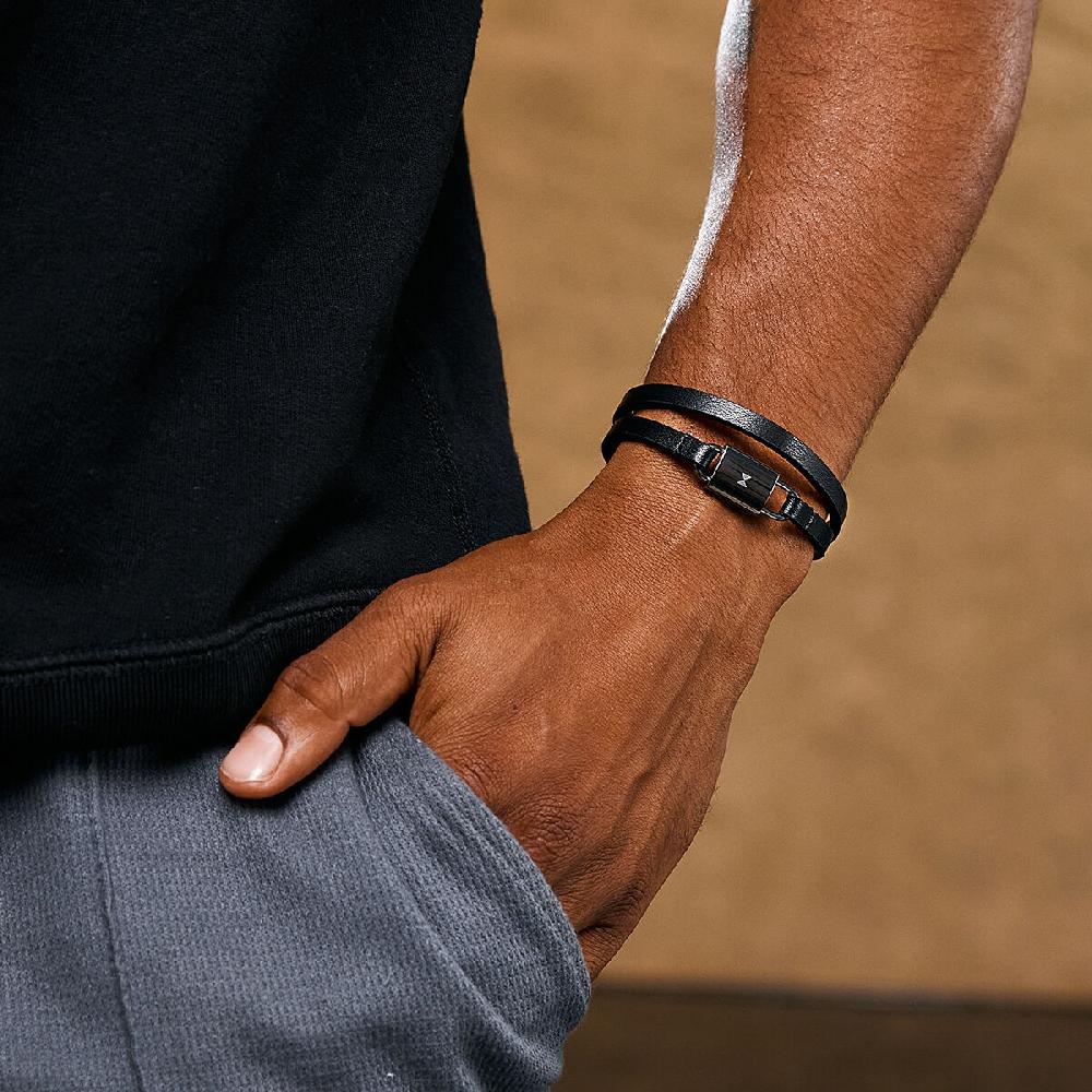 Mvmt Padlock Bracelet Black