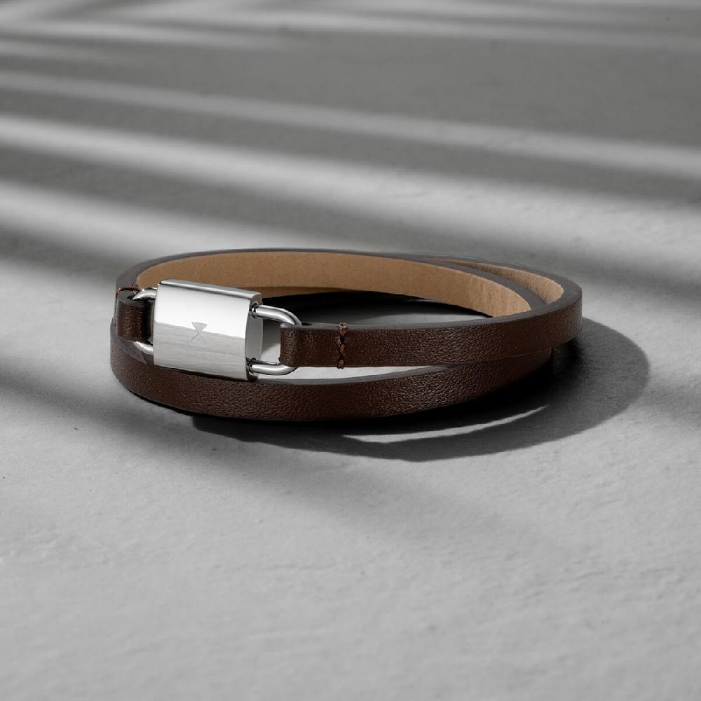 Mvmt Padlock Bracelet Brown + Gold