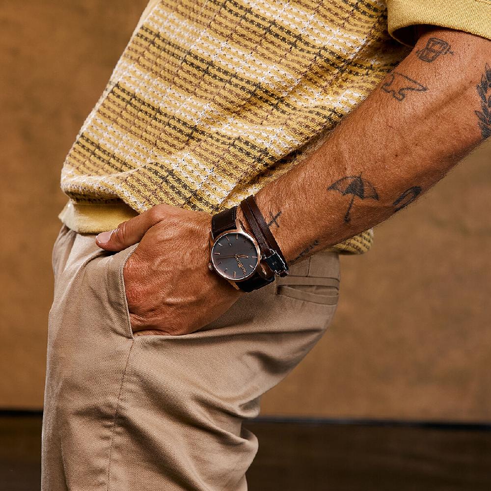 Mvmt Padlock Bracelet Brown + Gold