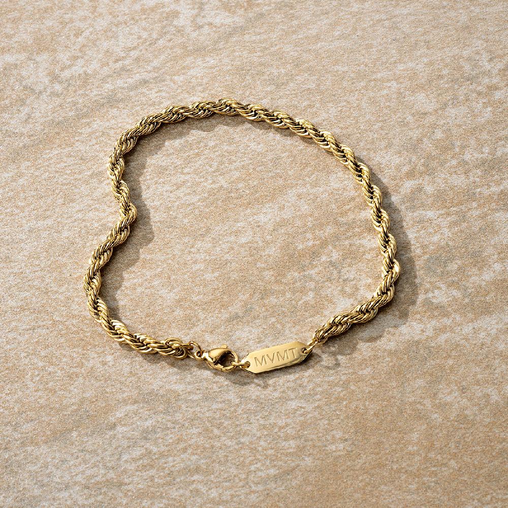 Mvmt Rope Chain Bracelet - 3.9MM Gold