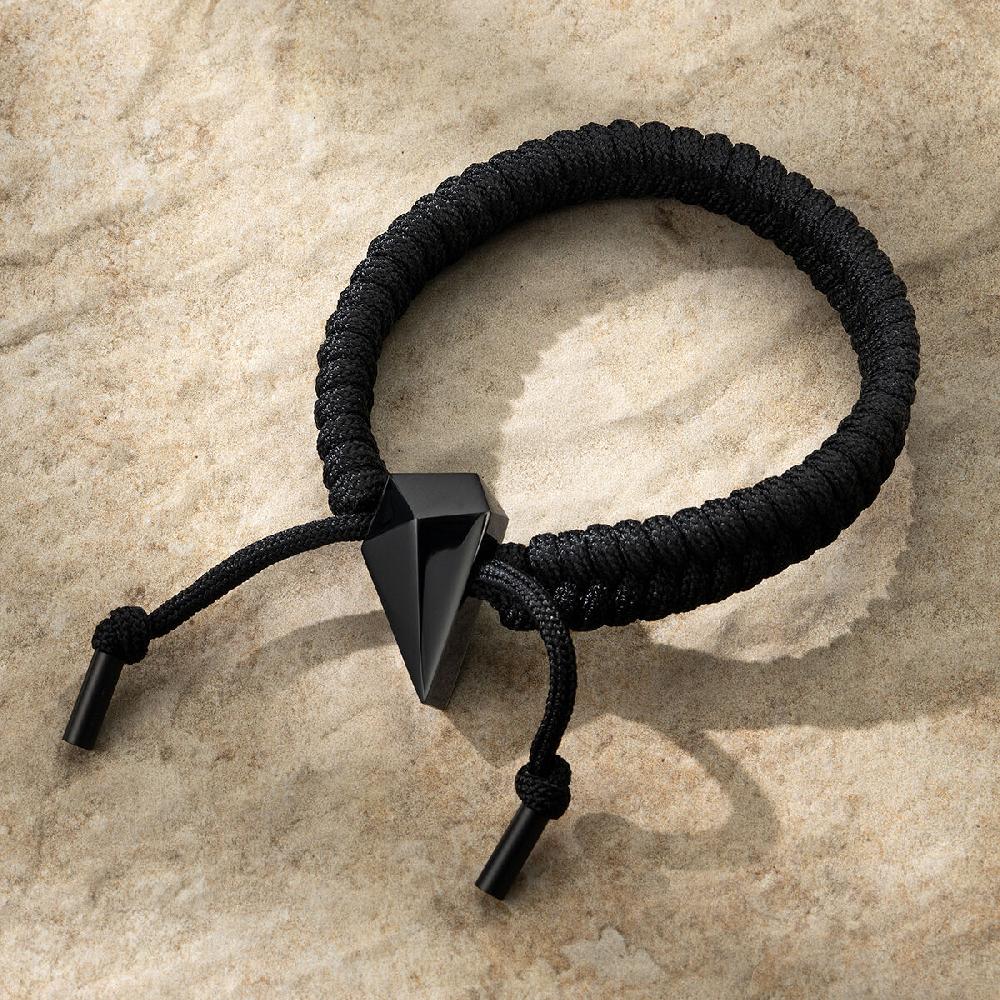 Mvmt Sculpted Shark Tooth Pendant Bracelet Black