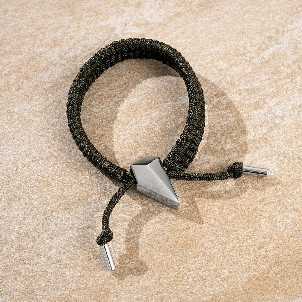 Mvmt Sculpted Shark Tooth Pendant Bracelet Green