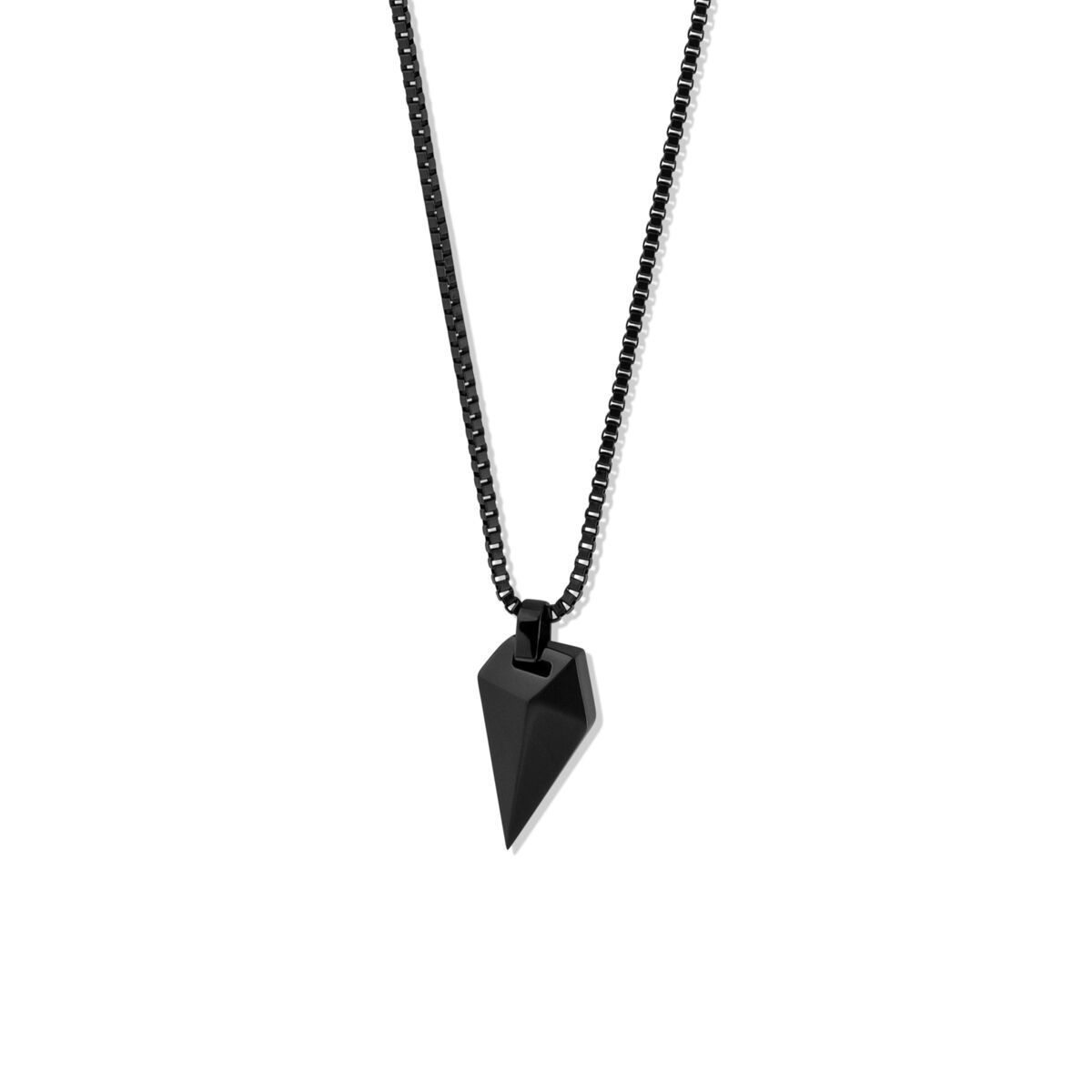 mvmt Sculpted Shark Tooth Pendant Necklace Black