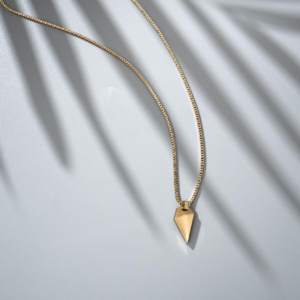 Mvmt Sculpted Shark Tooth Pendant Necklace Gold
