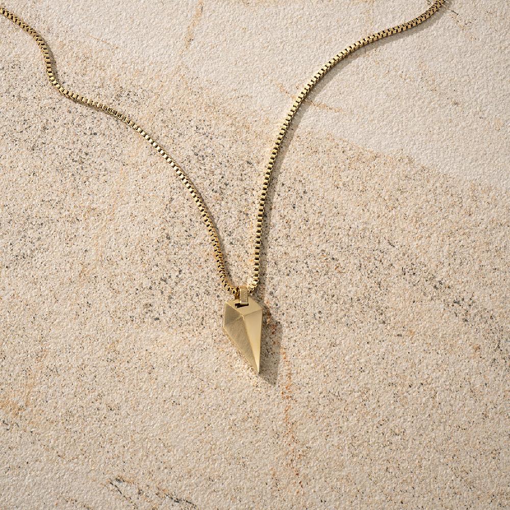 Mvmt Sculpted Shark Tooth Pendant Necklace Gold