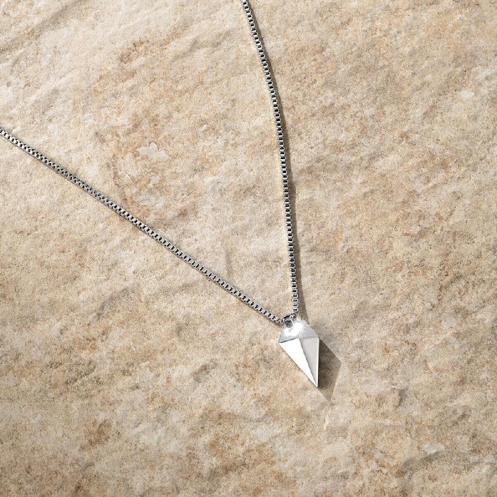Mvmt Sculpted Shark Tooth Pendant Necklace Silver