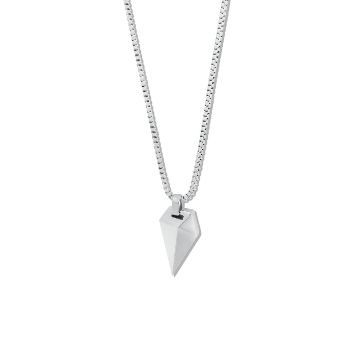 mvmt Sculpted Shark Tooth Pendant Necklace Silver