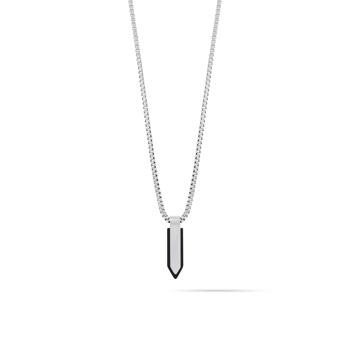 mvmt Spearhead Necklace Silver + Black
