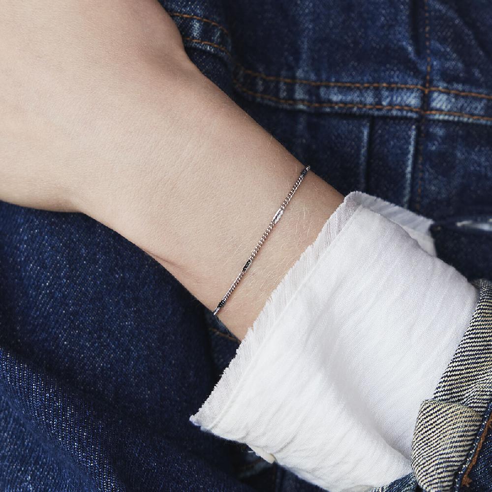 Mvmt Stamped Chain Bracelet Silver