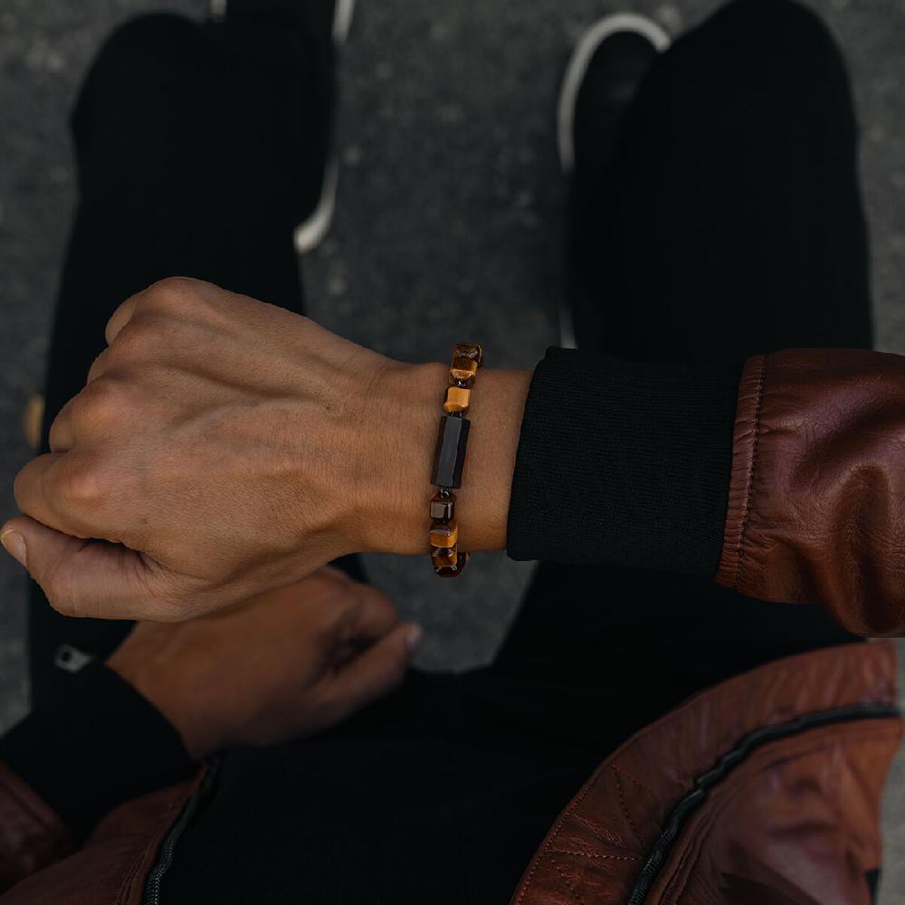 Mvmt Stone Bead Bracelet Tiger Eye