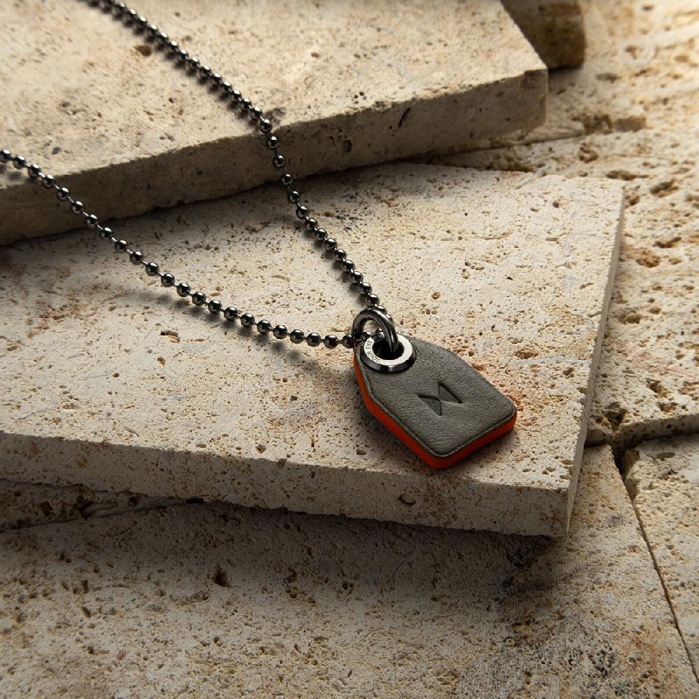 Mvmt Tag Necklace Gunmetal + Olive + Orange