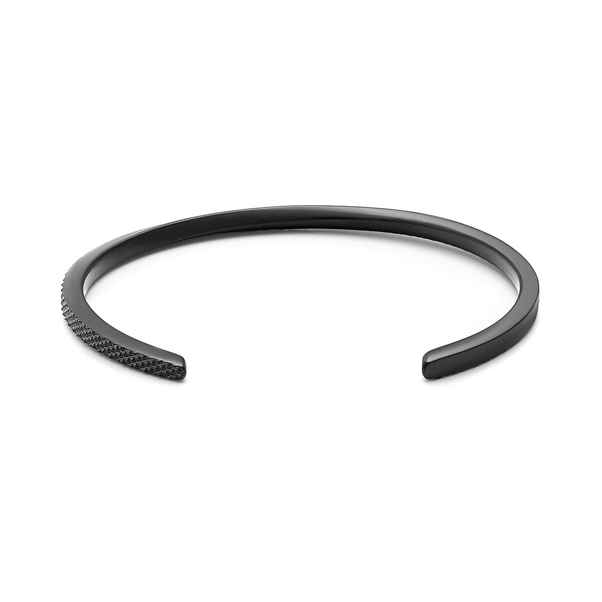 Mvmt Twist Knurling Cuff Men's Bracelet Black