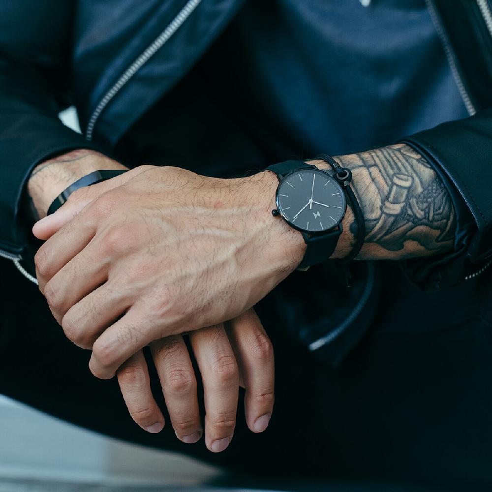 Mvmt Upcycled Rope Bracelet Black + Black