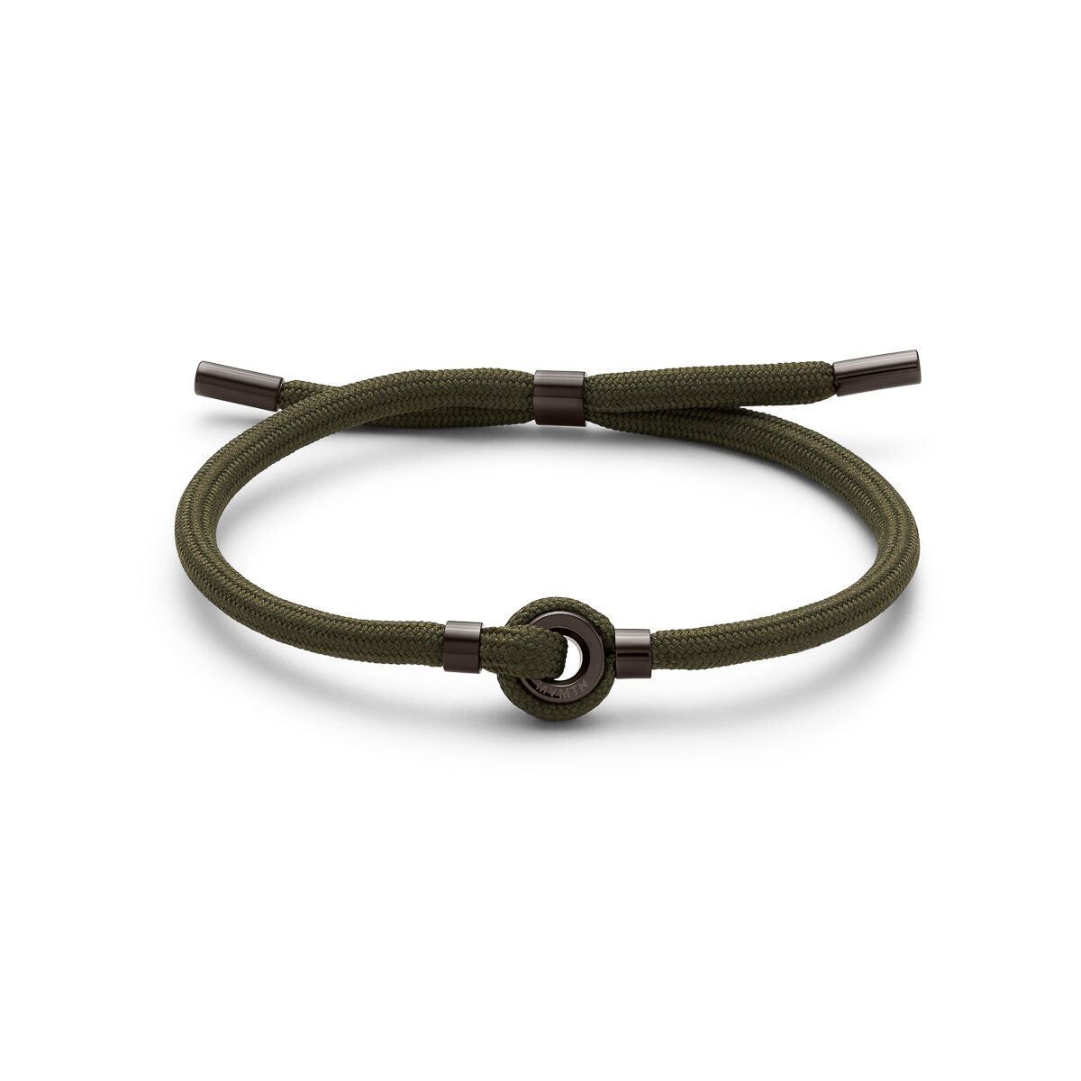 mvmt Upcycled Rope Bracelet Green + Gunmetal