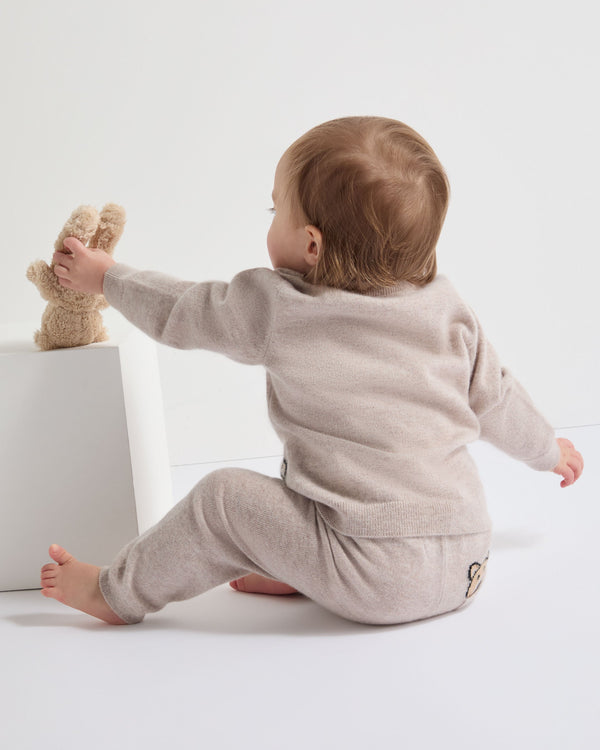 N.peal Bear Pocket Cashmere Leggings In Light Oatmeal Brown