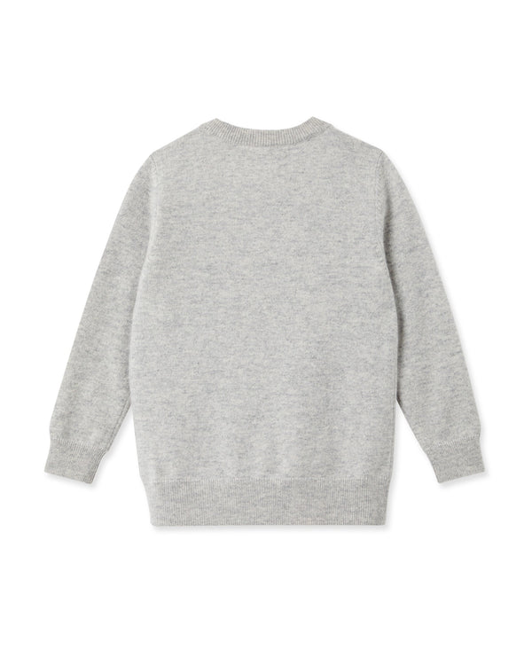 N.peal Boys Round Neck Cashmere Sweater In Fumo Grey