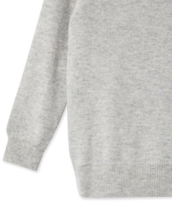 N.peal Boys Round Neck Cashmere Sweater In Fumo Grey