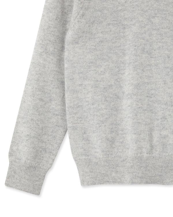N.peal Girls Round Neck Cashmere Sweater In Fumo Grey
