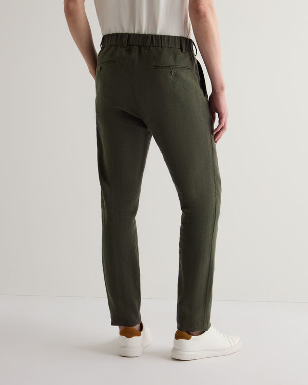N.peal Men's Atrani Linen Pant In Arabica Khaki Green