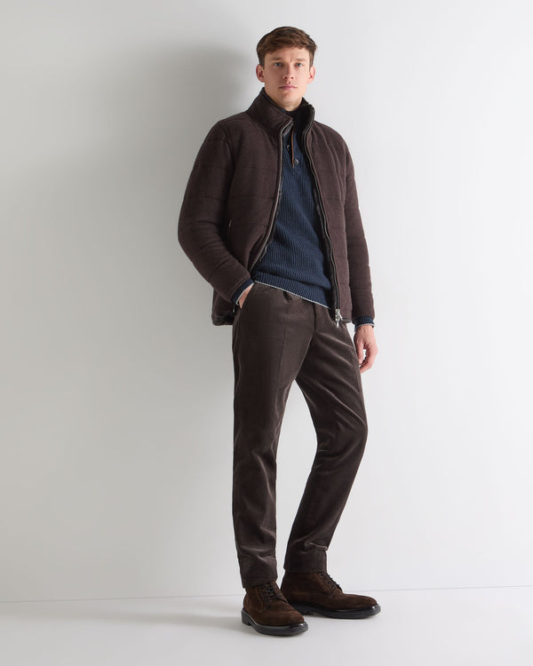 N.peal Men's Beauchamp Half Button Cashmere Sweater In Indigo Blue