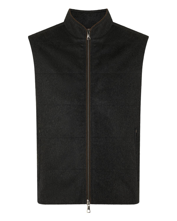 N.peal Men's Belgravia Cashmere Gilet In Dark Charcoal Grey