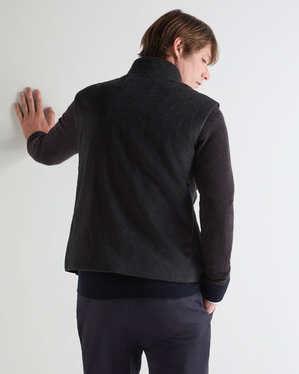 N.peal Men's Belgravia Cashmere Gilet In Dark Charcoal Grey