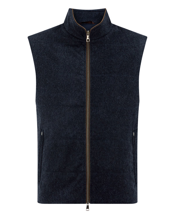 N.peal Men's Belgravia Cashmere Gilet In Navy Blue Melange