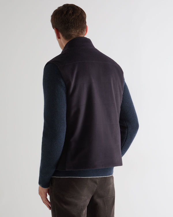 N.peal Men's Belgravia Cashmere Quilted Gilet In Navy Blue