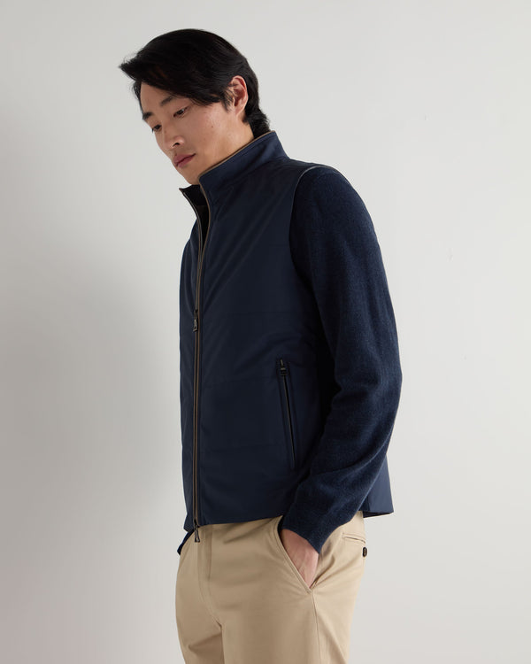 n.peal Men's Belgravia Weatherproof Gilet In Navy Blue