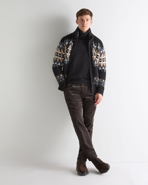 N.peal Men's Brompton Turtle Neck Cashmere Sweater In Charcoal Grey Melange