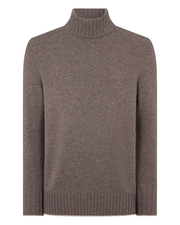 N.peal Men's Brompton Turtle Neck Cashmere Sweater In Otter Brown