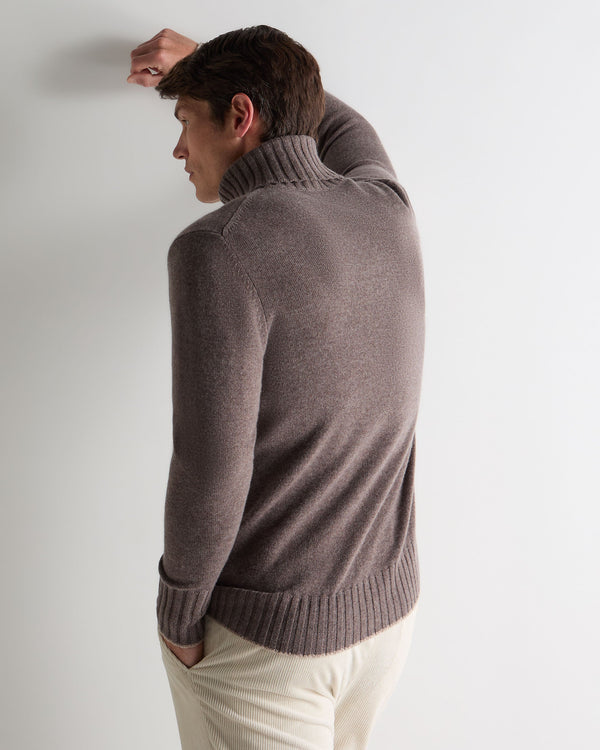 N.peal Men's Brompton Turtle Neck Cashmere Sweater In Otter Brown